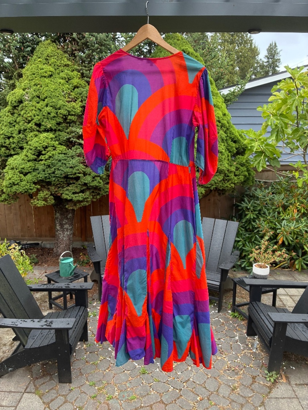 Rhode graphic patterned rainbow wrap maxi dress